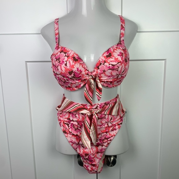 Victoria's Secret Other - NWT Victorias Secret Bikini Set Size 38D Underwire Top XXL High Waist Bottom